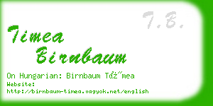 timea birnbaum business card